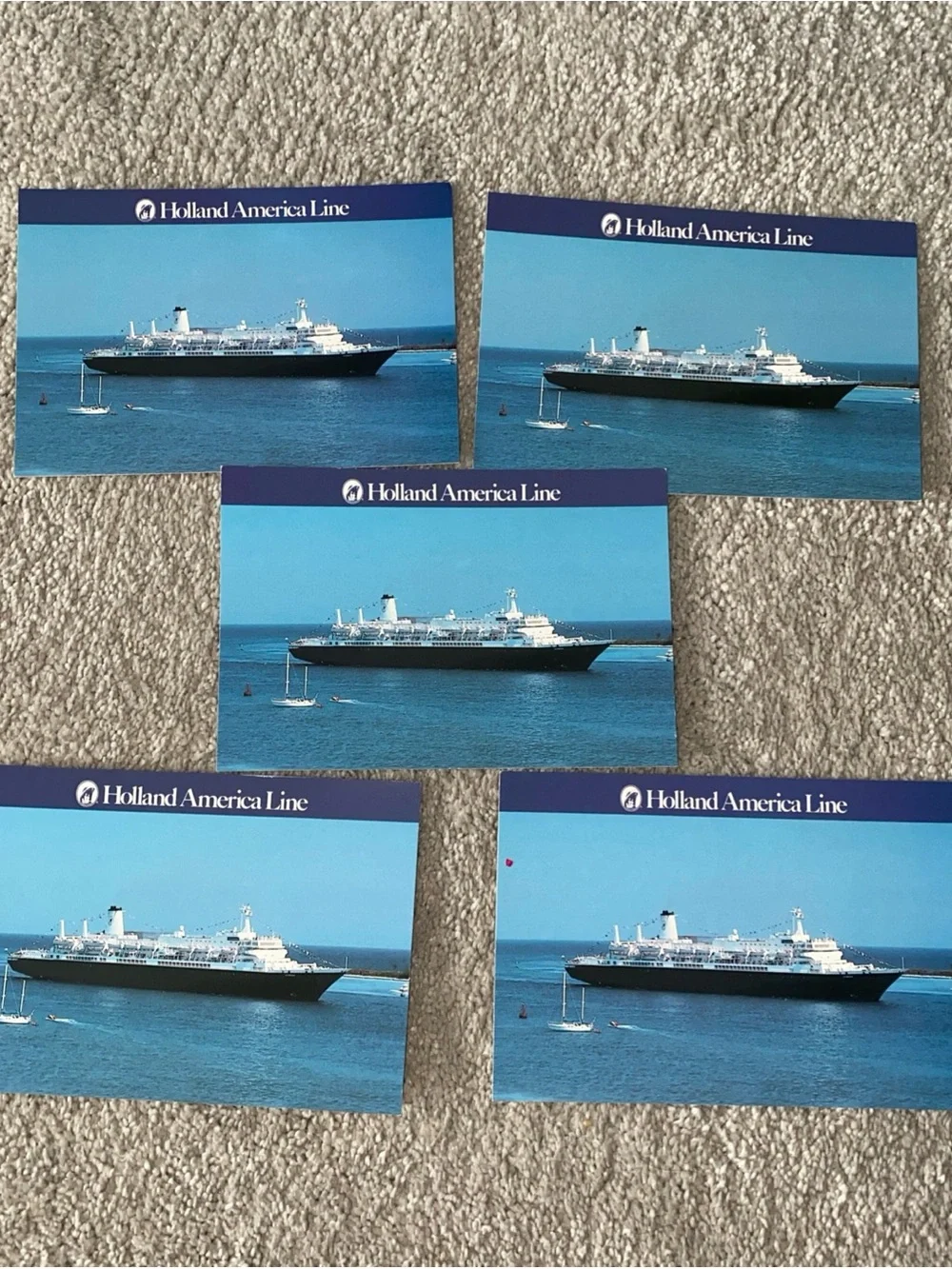Holland America Line MS Nieuw Amsterdam Noordam Cruise Ship Postcard Lot 5‎ VTG